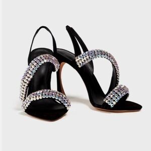 Alexandre Birman Rhinestone Slingback Strappy Heeled Sandals Size: 37 💎💧💦🦋